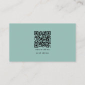 QR Code Eenvoudige Sage Groene Moderne Zaken Logo Visitekaartje (Achterkant)