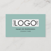 QR Code Eenvoudige Sage Groene Moderne Zaken Logo Visitekaartje (Voorkant)