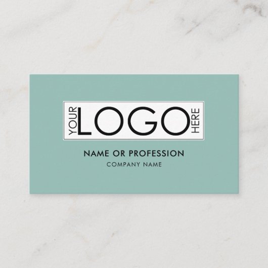 QR Code Eenvoudige Sage Groene Moderne Zaken Logo Visitekaartje (Voorkant)