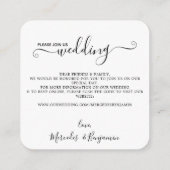 QR-code Eenvoudige uitnodiging voor het huwelijk m Informatiekaartje (Achterkant)