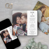 QR Code Eenvoudige Unieke 2 Foto All-in-One Bruilo Kaart