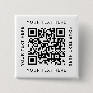 QR-code eenvoudige website scan om aanpasbaar te b Vierkante Button 5,1 Cm