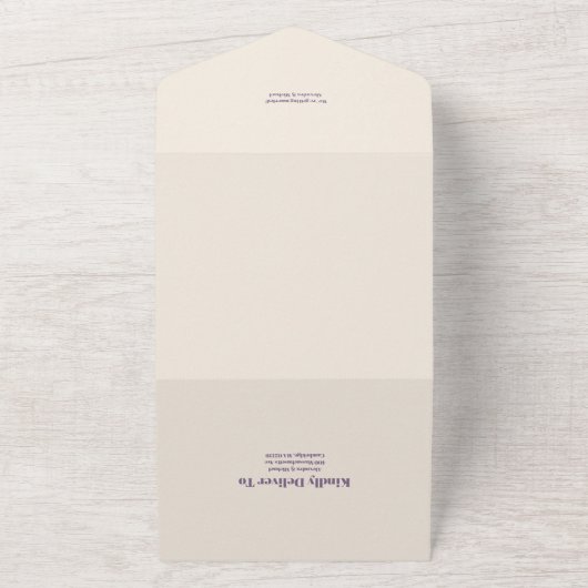 QR Code Eenvoudige Wildbloemen Botanische Tuin Bru All In One Uitnodiging (Buitenkant)