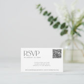 QR code eenvoudige zwart-wit bruiloft ONLINE RSVP Informatiekaartje (Staand voorkant)