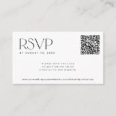 QR code eenvoudige zwart-wit bruiloft ONLINE RSVP Informatiekaartje (Voorkant)