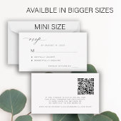 QR code eenvoudige zwart-wit bruiloft RSVP Notitiekaartje