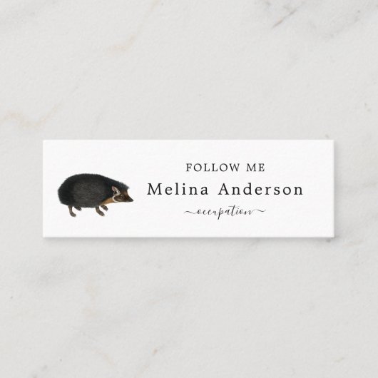 QR-code - egel sociale media Mini Visitekaartje (Voorkant)