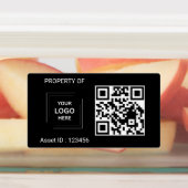 QR-code eigendom label zwart ontwerp (Aangebracht)