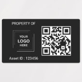 QR-code eigendom label zwart ontwerp (Design 2)