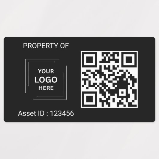 QR-code eigendom label zwart ontwerp (Design 1)