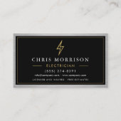 QR Code Electrician Electrical Contractor Metal Visitekaartje (Voorkant)