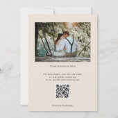 QR-code, Elegant beige Botanisch Bladgroen Bruilof Save The Date (Achterkant)