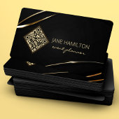 QR-code Elegant Black Gold Visitekaartje