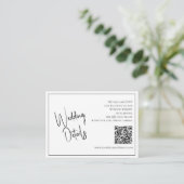 QR Code Elegant Black & White Weddenschap - Gegeve Informatiekaartje (Staand voorkant)