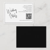 QR Code Elegant Black & White Weddenschap - Gegeve Informatiekaartje (Voorkant / Achterkant)