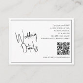 QR Code Elegant Black & White Weddenschap - Gegeve Informatiekaartje (Voorkant)