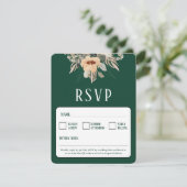 QR Code elegant bloemendonkergroen RSVP Kaartje (Staand voorkant)