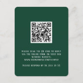 QR Code elegant bloemendonkergroen RSVP Kaartje (Achterkant)