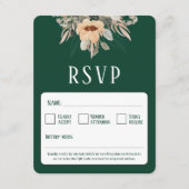 QR Code elegant bloemendonkergroen RSVP Kaartje (Voorkant)