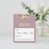 QR Code elegant bloemenroze RSVP Kaartje (Staand voorkant)