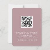 QR Code elegant bloemenroze RSVP Kaartje (Achterkant)