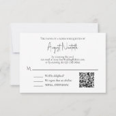 QR-code Elegant Blush Pink Black Floral RSVP Kaartje (Achterkant)