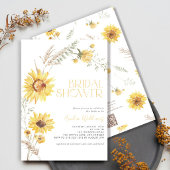 QR Code Elegant Boho Zonnebloem Vrijgezellenfeest Kaart