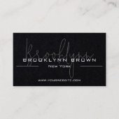 QR Code Elegant Classy Classic Minimalistisch Zwar Visitekaartje (Voorkant)