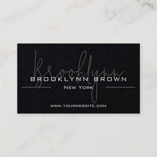 QR Code Elegant Classy Classic Minimalistisch Zwar Visitekaartje (Voorkant)