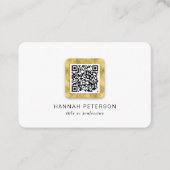 QR-code elegant eenvoudig modern goud, stijlvol Visitekaartje (Voorkant)
