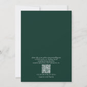 QR-code Elegant Emerald Green Calligraphy Monogram Kaart (Achterkant)