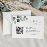 QR-code Elegant Eucalyptus Greenery Gold Wedding RSVP Kaartje<br><div class="desc">Deze aanpasbare QR-kaart met RSVP-code is ontworpen om te coördineren met het Boho Greenery Gold-collectie en biedt een eucalyptusvertakking voor waterverf met grafische kalligrafie,  gekoppeld aan een klastige serif- en moderne sans-lettertype in zwart-wit. Overeenkomende objecten beschikbaar.</div>