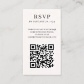 QR Code elegant foto online RSVP-behuizing Informatiekaartje (Voorkant)