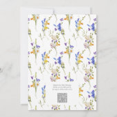 QR Code Elegant Genderneutraal Bloemen Baby shower Kaart (Achterkant)
