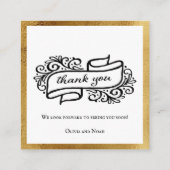 QR-code Elegant Gold Black White Weddenschap RSVP Informatiekaartje (Achterkant)