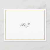 QR-code Elegant Gold Border Monogram RSVP Informatiekaartje (Achterkant)
