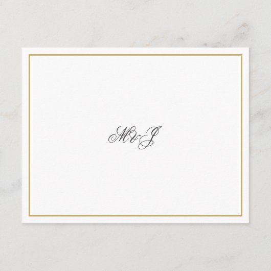 QR-code Elegant Gold Border Monogram RSVP Informatiekaartje (Achterkant)