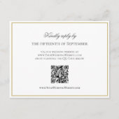 QR-code Elegant Gold Border Monogram RSVP Informatiekaartje (Voorkant)