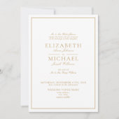 QR-code Elegant Gold Classic Script Weddenschap Kaart (Voorkant)