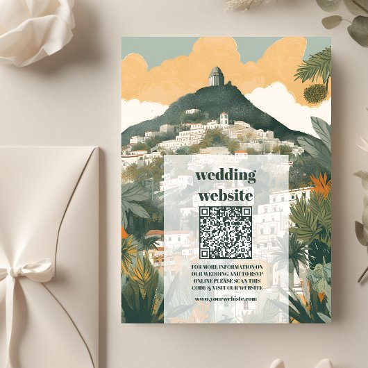 qr code Elegant Italië Capri Bestemming Bruiloft Informatiekaartje