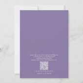 QR Code Elegant Lavender Calligraphy Monogram Kaart (Achterkant)