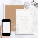 QR-code Elegant Minimal Leaf Terracotta Wedding Kaart<br><div class="desc">Maak je grote dag onvergetelijk wanneer je onze QR-code uitstuurt.. ... een gematigde, minimale uitnodigende uitnodiging tot terracotta. Deze verfijnde uitnodiging is zeker om een verklaring af te leggen met zijn elegante formele terracotta & white design, met een delicaat handgetekende bladzijden en handgeschreven scripttypografie in dezelfde tint. Het is een...</div>
