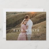 QR Code Elegant Minimalistisch Script Foto Bruilof Save The Date (Voorkant)