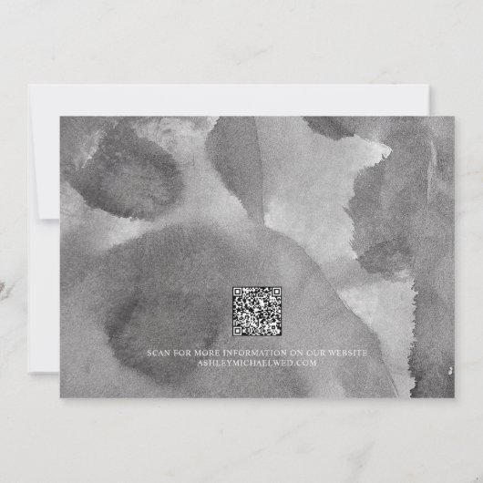 QR Code Elegant Minimalistisch Script Foto Bruilof Save The Date (Achterkant)