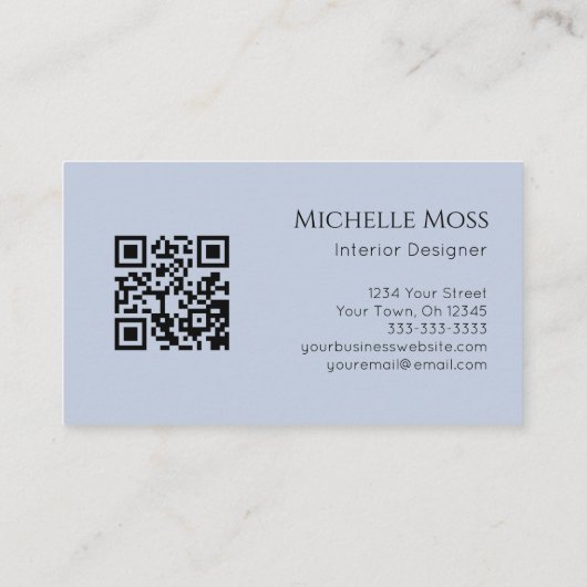 QR-code Elegant Modern Botanisch groen Visitekaartje (Achterkant)