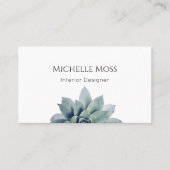 QR-code Elegant Modern Botanisch groen Visitekaartje (Voorkant)