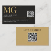 QR-code Elegant Modern Professioneel Monogrammed Visitekaartje (Voorkant / Achterkant)