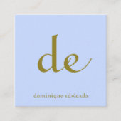 QR Code Elegant Modern Uniek Blauw Vierkante Visitekaartje (Voorkant)