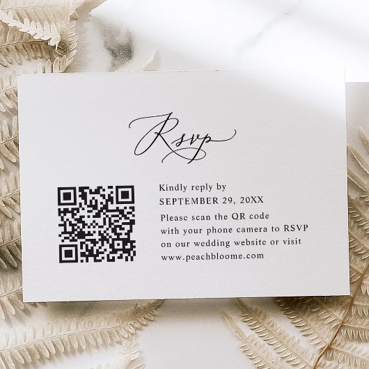 QR Code Elegant Moderne Calligrafie Bindende RSVP