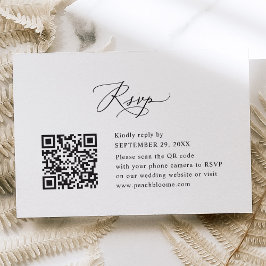 QR Code Elegant Moderne Calligrafie Bindende RSVP Kaartje